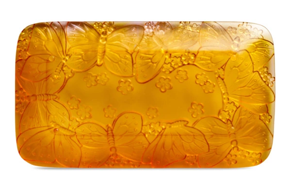 Блюдо прямоугольное Decor de Table Pate de Verre Cristal Бабочка 22х13 см, хрустальное тесто