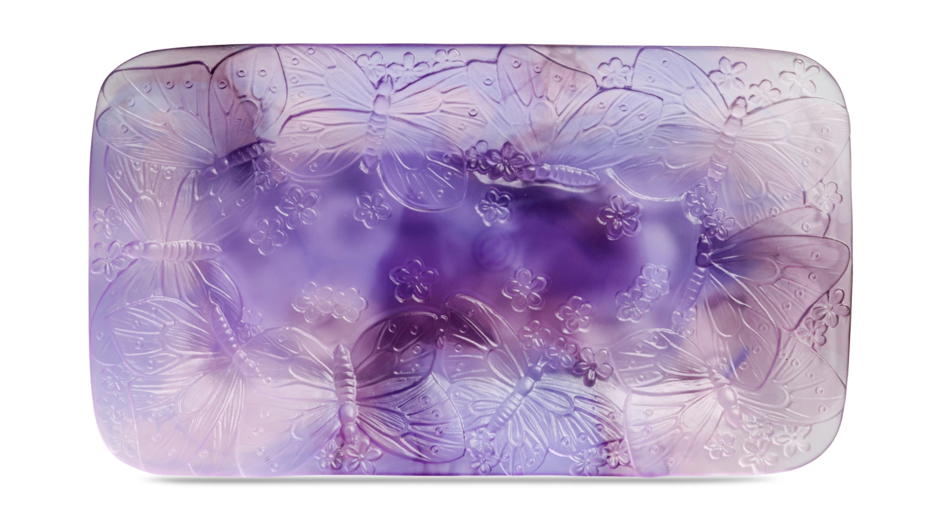 Блюдо прямоугольное Decor de Table Pate de Verre Cristal Бабочка 22х13 см, хрустальное тесто