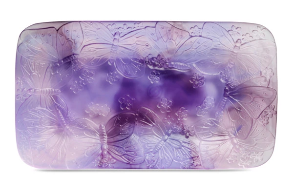 Блюдо прямоугольное Decor de Table Pate de Verre Cristal Бабочка 22х13 см, хрустальное тесто