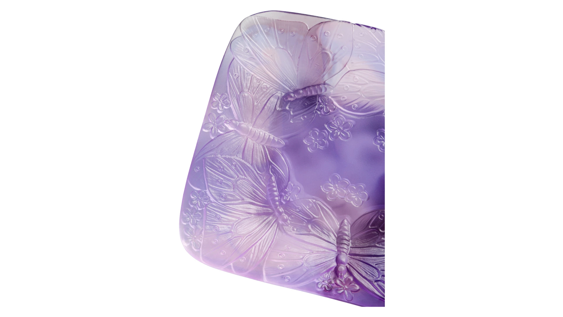 Блюдо прямоугольное Decor de Table Pate de Verre Cristal Бабочка 22х13 см, хрустальное тесто