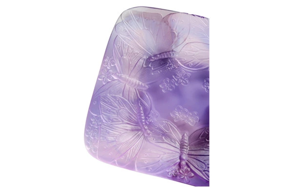 Блюдо прямоугольное Decor de Table Pate de Verre Cristal Бабочка 22х13 см, хрустальное тесто