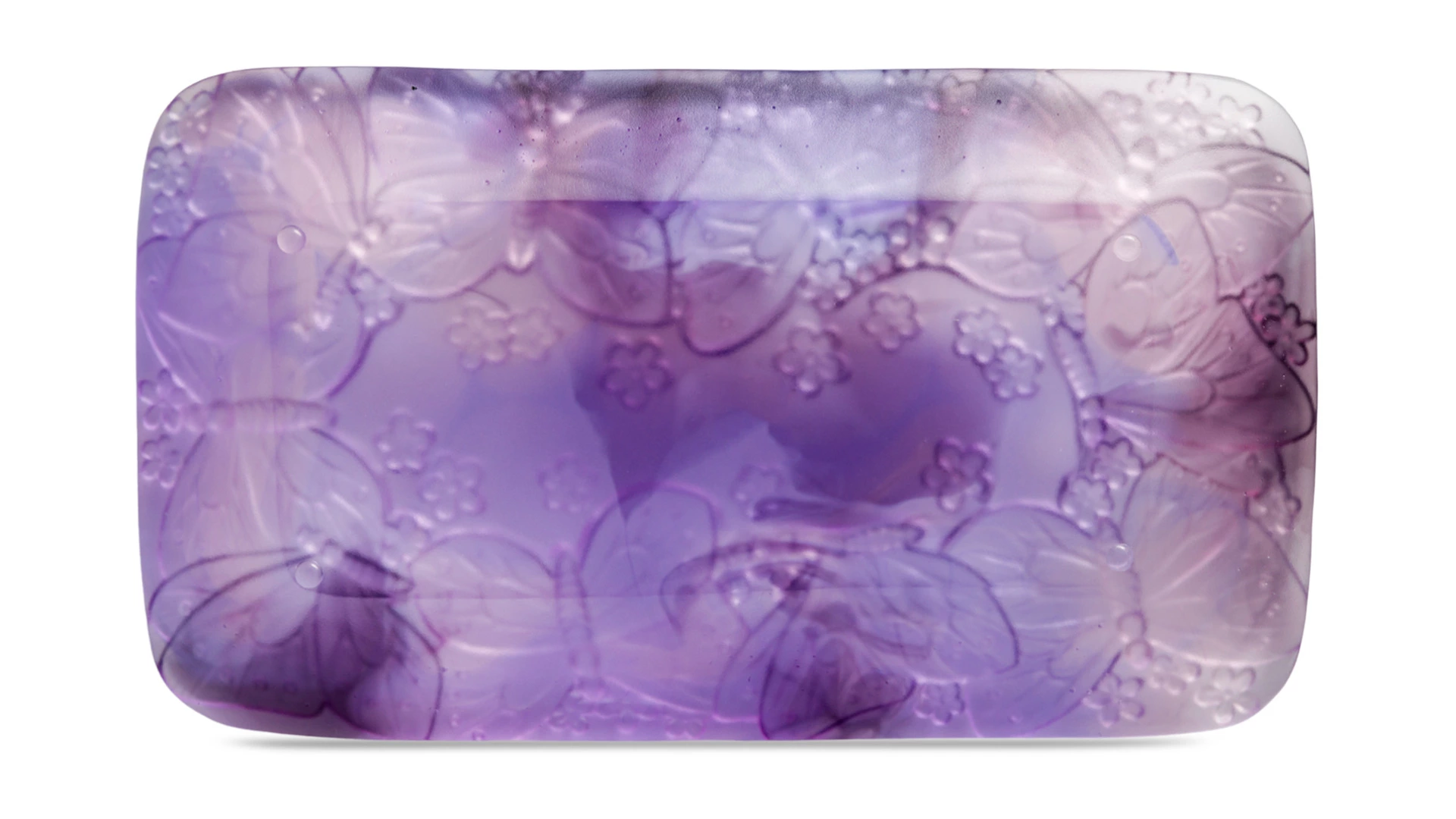 Блюдо прямоугольное Decor de Table Pate de Verre Cristal Бабочка 22х13 см, хрустальное тесто