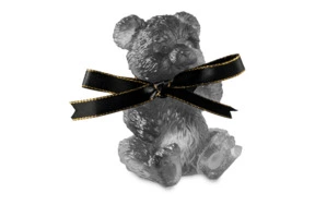 Фигурка Decor de Table Pate de Verre Cristal Медвежонок, хрустальное тесто, серая, п/к