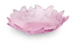 Чаша декоративная Decor de Table Pate de Verre Cristal Бабочки 20 см, хрустальное тесто,розовая, п/к