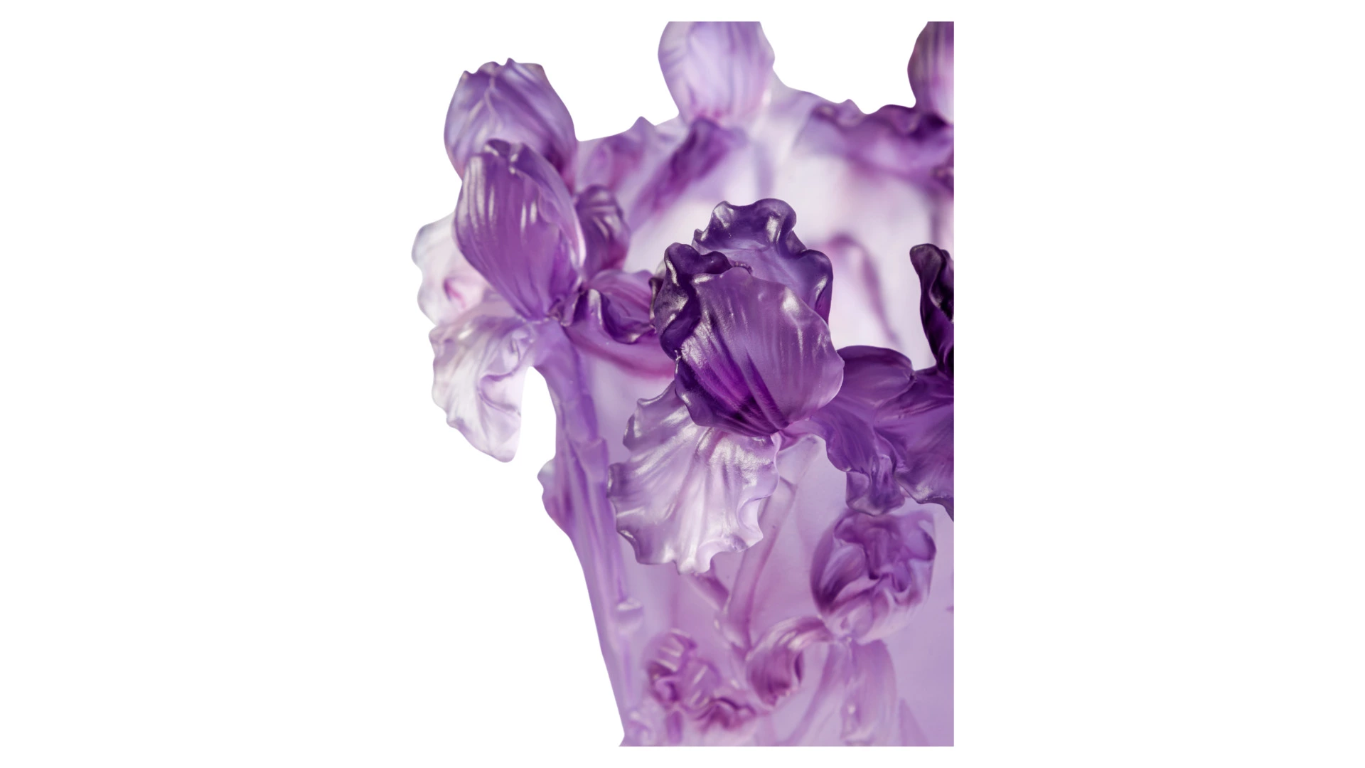Ваза Decor de Table Pate de Verre Cristal Ирисы 22 см, хрустальное тесто, фиолетовая, п/к
