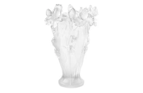 Ваза Decor de Table Pate de Verre Cristal Ирисы 22 см, хрустальное тесто, белая, п/к