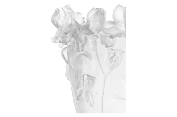 Ваза Decor de Table Pate de Verre Cristal Ирисы 32 см, хрустальное тесто, белая, п/к