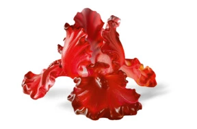 Подсвечник Decor de Table Pate de Verre Cristal Ирисы 8 см, хрустальное тесто, янтарно-красная, п/к