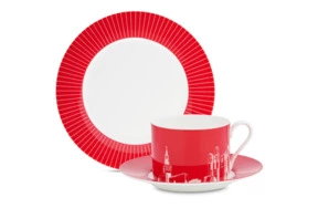 Набор подарочный Московское чаепитие 3 предмета, костяной фарфор