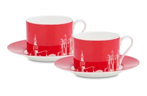 Набор подарочный на 2 персоны Московское чаепитие, 4 предмета, костяной фарфор