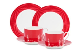 Набор подарочный Московское чаепитие на 2 персоны 6 предметов, костяной фарфор