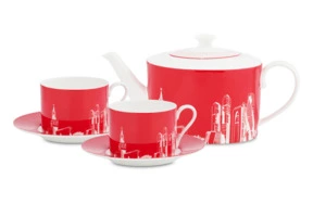 Набор подарочный Московское чаепитие, 5 предметов, костяной фарфор