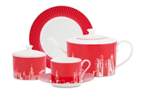 Сервиз чайный Московское чаепитие на 4 персоны 14 предметов, костяной фарфор