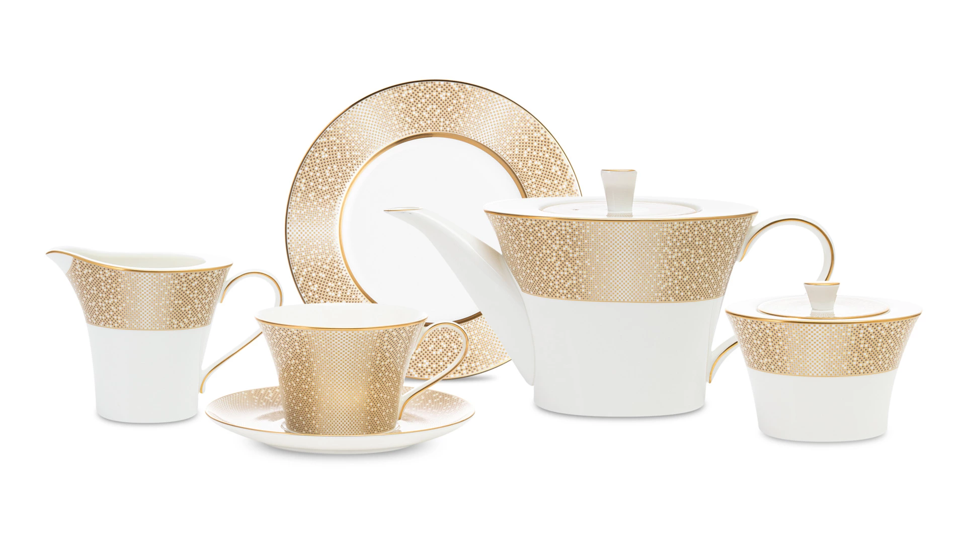 Сервиз чайный Narumi Золотая пыль на 6 персон 21 предмет, фарфор костяной