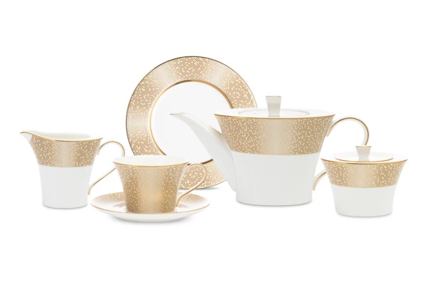 Сервиз чайный Narumi Золотая пыль на 6 персон 21 предмет, фарфор костяной