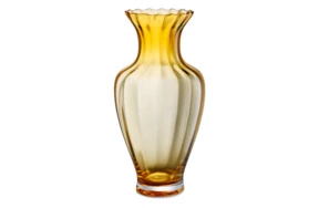 Ваза настольная Krosno 42 см, янтарная, стекло