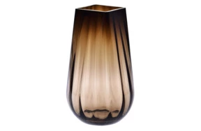 Ваза настольная Krosno 30 см, дымчато-коричневая, стекло