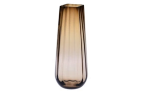 Ваза настольная Krosno 35 см, дымчато-коричневая, стекло