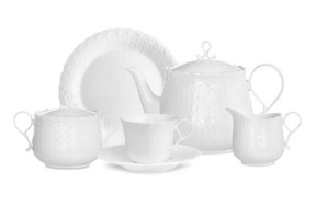 Сервиз чайный Narumi Белый шелк на 6 персон 21 предмет, фарфор костяной