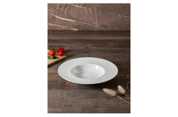 Тарелка суповая Decor de table Плиссе 24,6 см, фарфор костяной