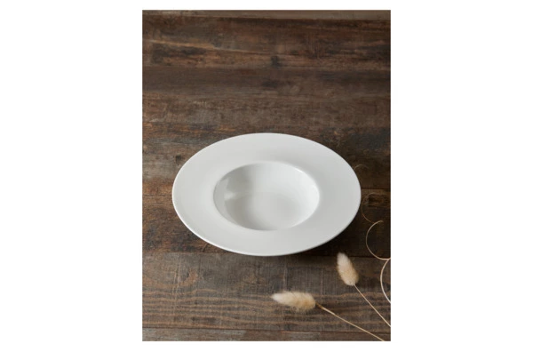 Тарелка суповая Decor de table Плиссе 24,6 см, фарфор костяной