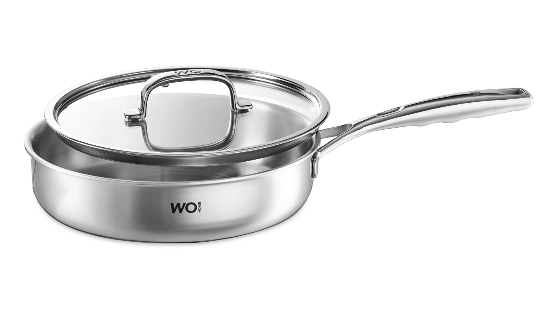 Набор сковородок со стеклянными крышками WO HOME Verona 24х5,5 см, 26х6 см, сталь нержавеющая