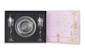 Набор подарочный Decor de Table из бокалов для шампанского с икорницей из хрусталя, п/к
