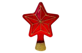 Игрушка елочная КОЛОМЕЕВ Верхушка Звезда 17 см, стекло, красная, п/к