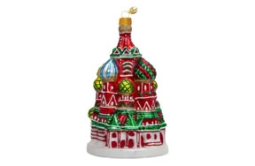 Ёлочное украшение КОЛОМЕЕВ Храм Блаженного Василия 14 см, стекло, п/к