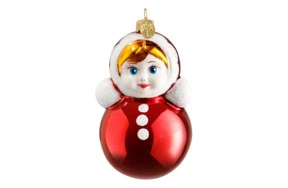 Ёлочное украшение КОЛОМЕЕВ Неваляшка 1 12 см , стекло, п/к