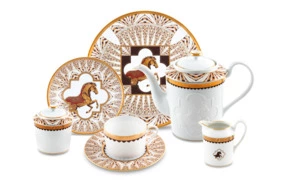 Сервиз чайный Haviland Королевская кавалерия на 6 персон 22 предмета, фарфор, золотой кант