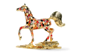 Статуэтка фреско Bernes Лошадь Версаль, латунь, п/к
