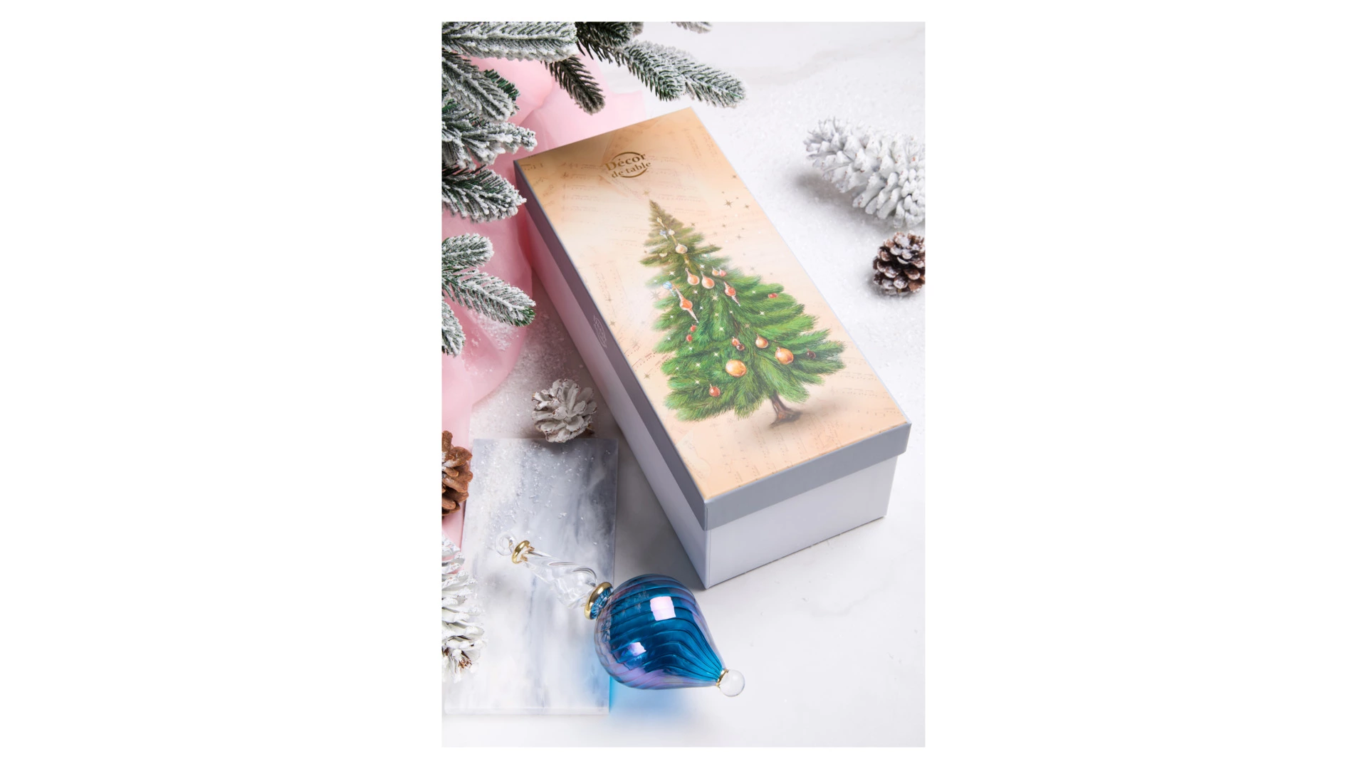 Игрушка елочная Decor de Table Скапино, синяя, п/к