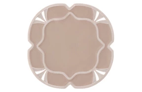 Набор салфеток подстановочных Amitile Изабель 43х43 см, 2 шт, бежевая эко-кожа, вышивка бежевая, п/к