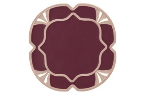 Набор салфеток подстановочных Amitile Изабель 43х43 см,2 шт, бордовая эко-кожа, вышивка бежевая, п/к