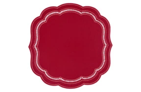 Набор салфетк подстановочных Amitile Далида 43х43 см, 2 шт, лен красный, вышивка красная, п/к