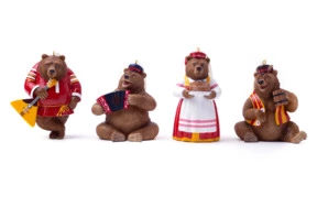 Набор елочных игрушек Bernes Мишки в деревне Том 4, алебастр, п/к