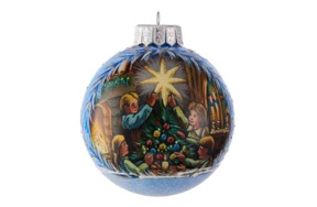 Игрушка елочная КОЛОМЕЕВ Шар Рождество 2 10 см, стекло, п/к