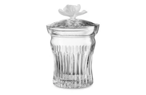 Банка для печенья Decor de table Париж Камелия 27х12 см, хрусталь, цветок морозный белый