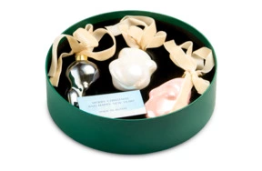 Набор из 3 елочных игрушек Shirokov Жемчужина, фарфор, п/к