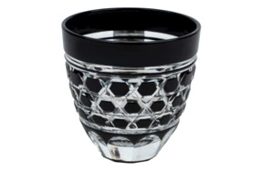 Рюмка с шестиугольным плетением Tajima Glass 75 мл, стекло, черная, деревянная коробка