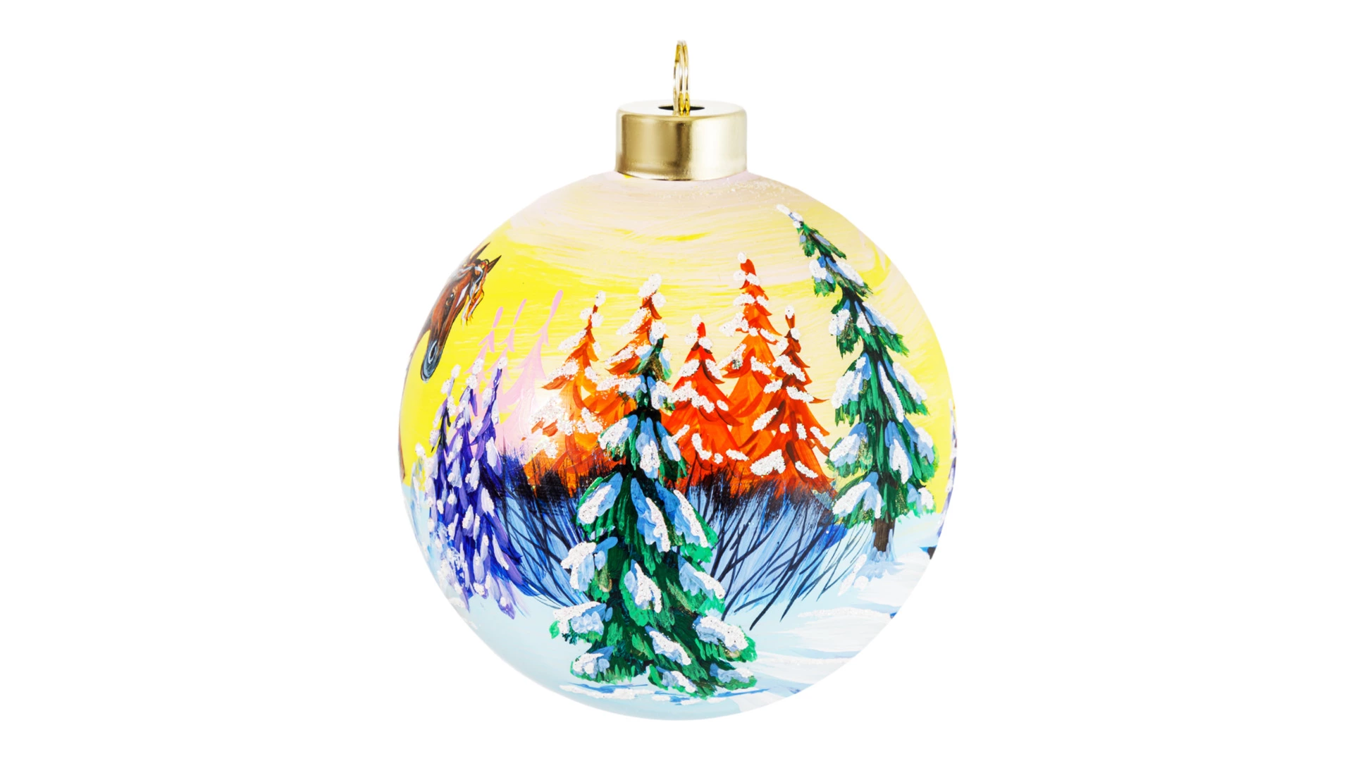 Игрушка елочная Decor de Table Шар Конь быстрый 10 см, стекло, п/к