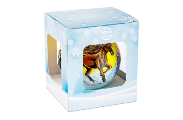 Игрушка елочная Decor de Table Шар Конь быстрый 10 см, стекло, п/к