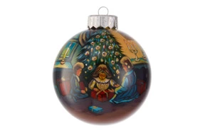 Игрушка елочная КОЛОМЕЕВ Шар Рождество 1 10 см, стекло, п/к