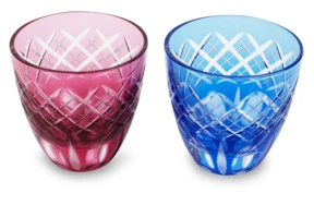 Набор рюмок с узором Tajima Glass Ярай 75 мл, 2 шт, стекло, в деревянной коробке