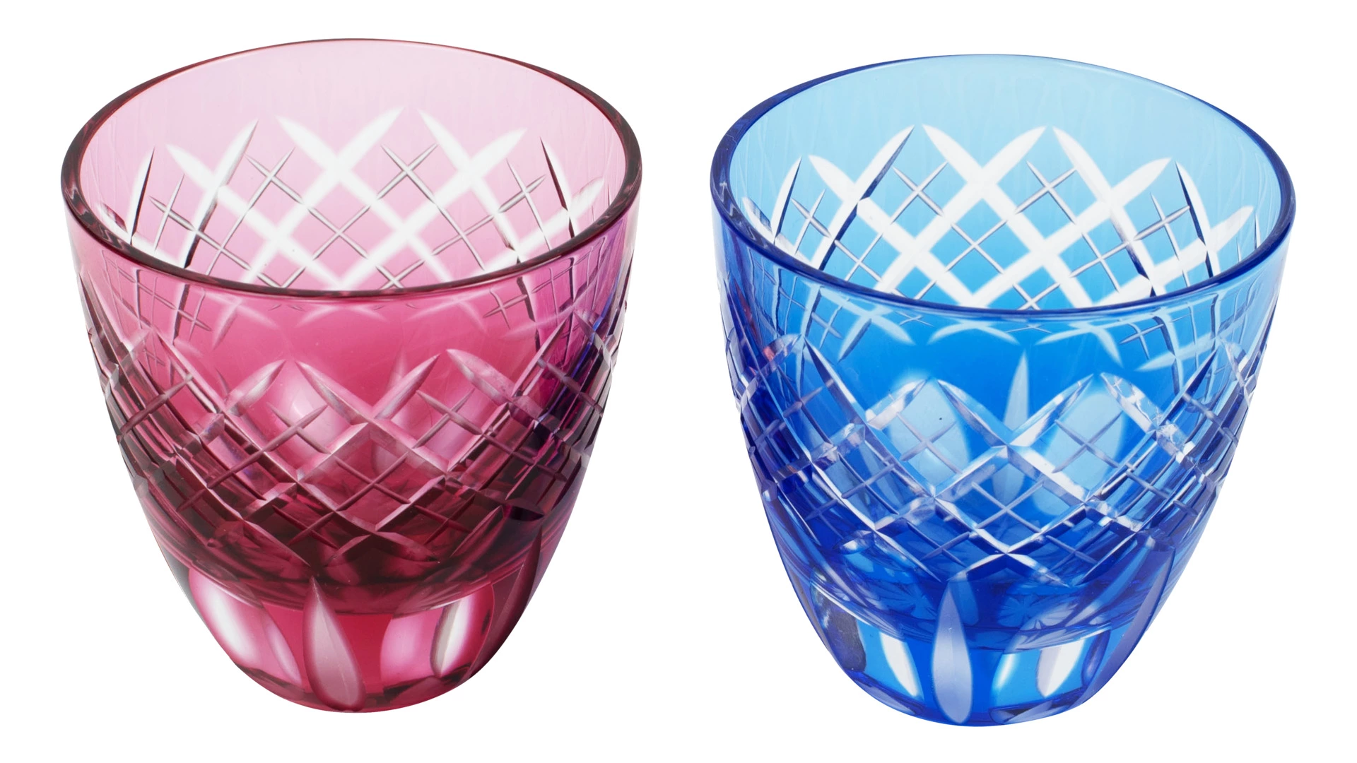 Набор рюмок с узором Tajima Glass Ярай 75 мл, 2 шт, стекло, в деревянной коробке