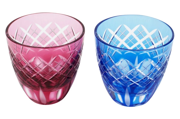 Набор рюмок с узором Tajima Glass Ярай 75 мл, 2 шт, стекло, в деревянной коробке