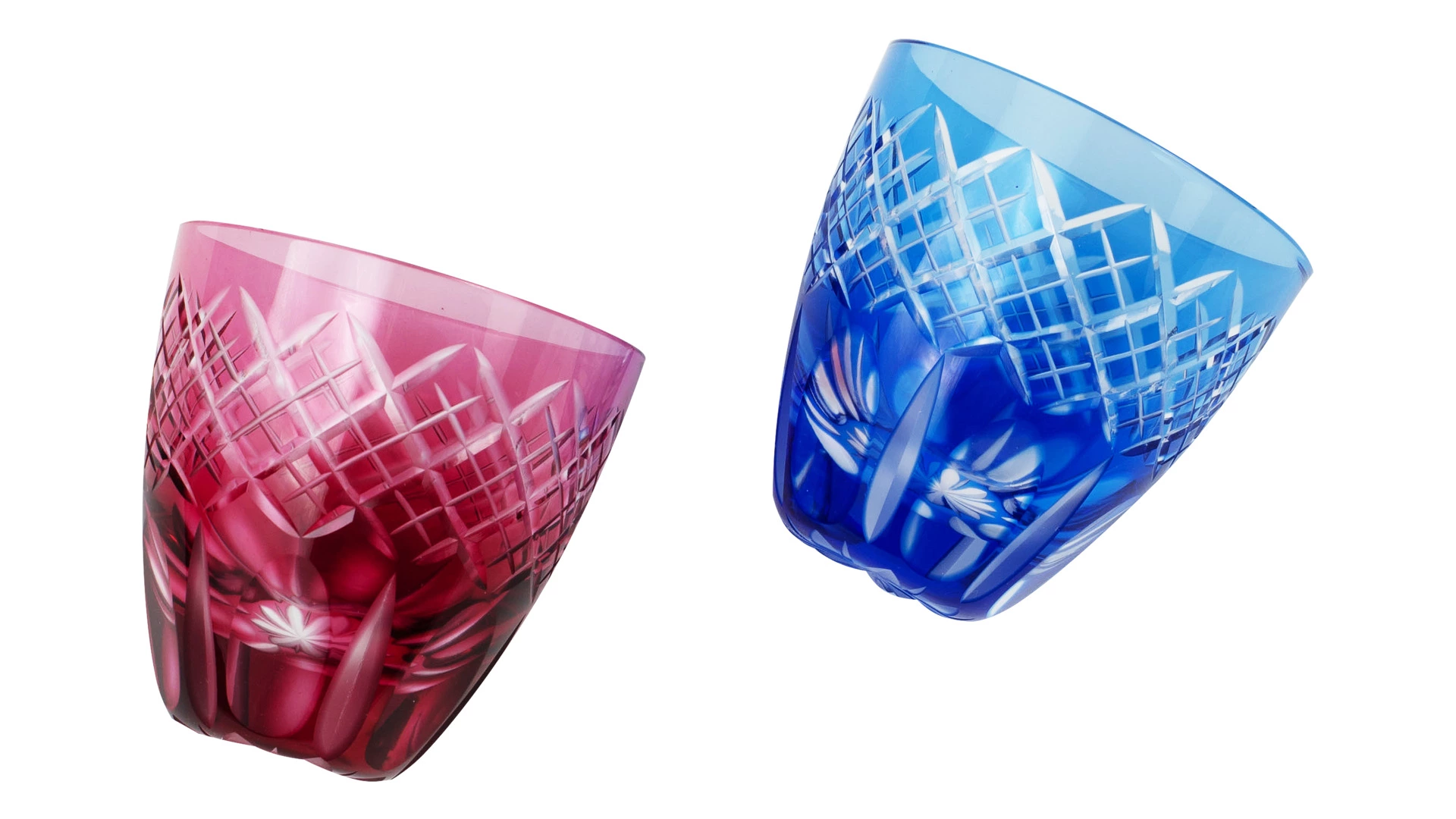 Набор рюмок с узором Tajima Glass Ярай 75 мл, 2 шт, стекло, в деревянной коробке