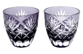 Набор рюмок Tajima Glass Звезды 75 мл, 2 шт, стекло, фиолетовый, в деревянной коробке