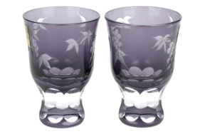 Набор рюмок Tajima Glass Виноград 80 мл, 2 шт, стекло, в деревянной коробке